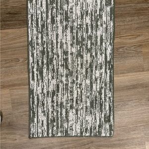 Dark Sage Green & White Rug